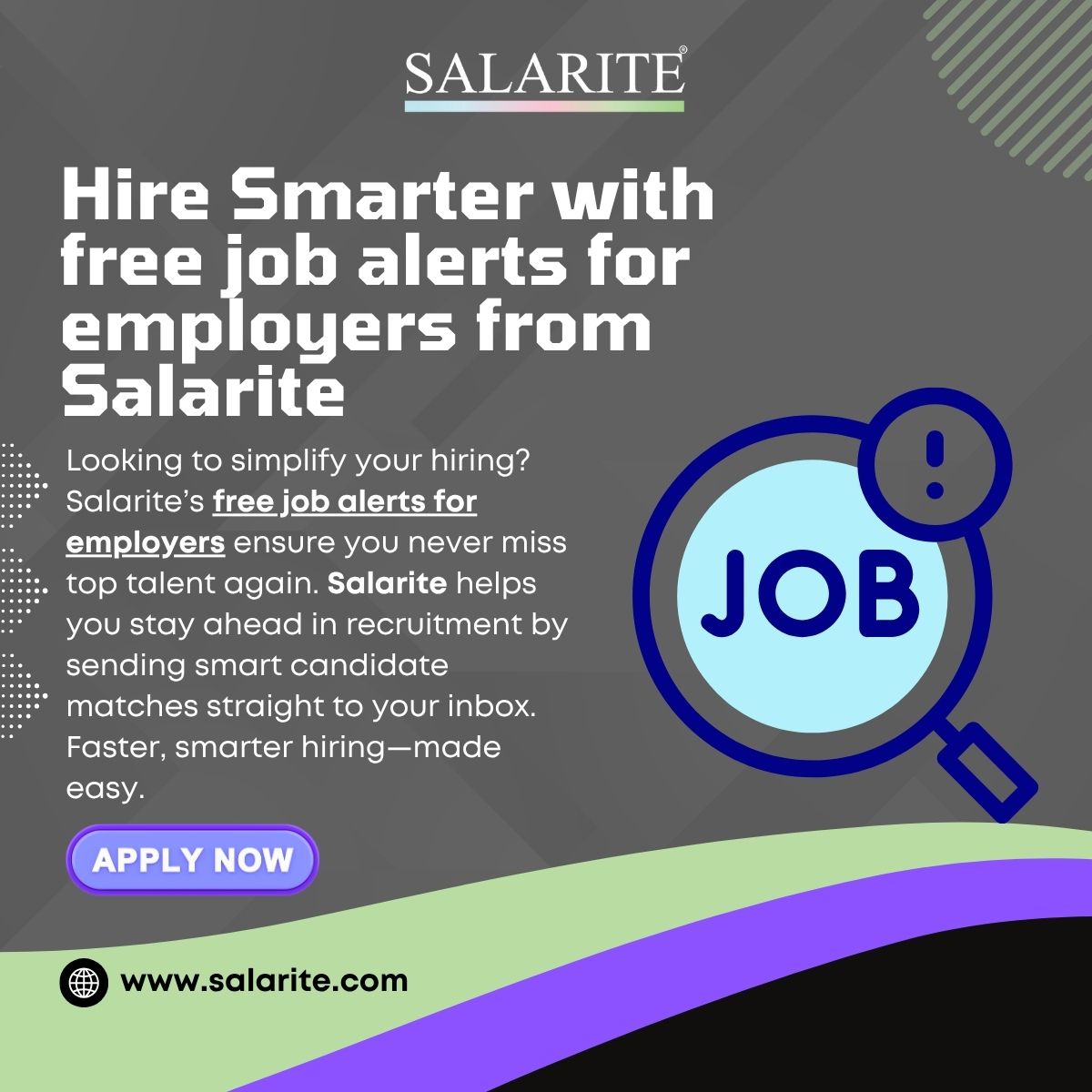 Hire Smarter with free job alerts for employers from Salarite